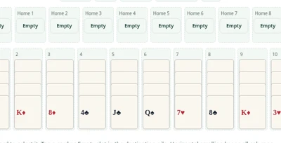 Forty Thieves Solitaire playing interface