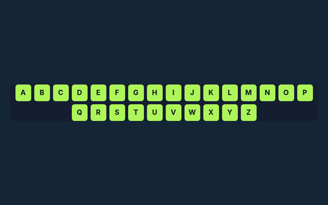 Hangman playing interface